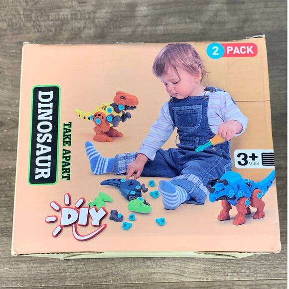 Dinosaur Toys Lot Take Apart with Drill Building Learning Set for Kids Boys - Picture 2 of 11